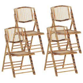 Set of 4 Wooden Bamboo Chairs TRENTOR