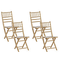 Set of 4 Wooden Chairs Gold MACHIAS