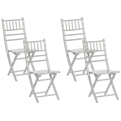 Set of 4 Wooden Chairs Silver MACHIAS