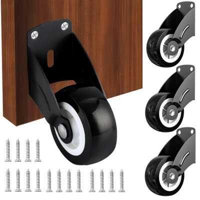 Set of 4 x 2 inch door castors, vertical mounting and furniture locking ...