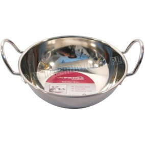 Set Of 5  Balti Karahi Deep Dishes Metal Curry Serving Stainless Steel 15cm New