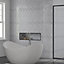 Set of 5 Grey Shower Wall Panels Stone Effect Bathroom 260 x 25 cm