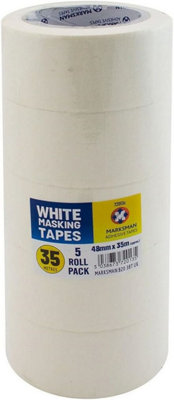 Set Of 5 Masking Tape 48Mm X 35M General Purpose Strong Decorators Craft Easy Tear