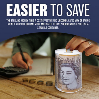 Set Of 5 Pound Note Design Money Tin - Piggy Bank Box Savings Cash Coin Saving Box Ideal For Birthday, Holiday, Christmas Fund