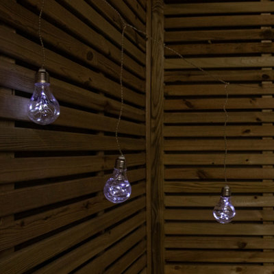 Set of 5 Premier Battery Edison Bulbs with 40 Cool White Pin Wire LEDs ...