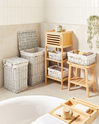 Set of 5 Willow Baskets White ELLA