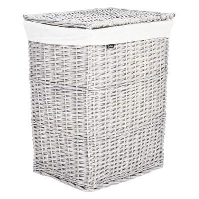 Set of 5 Willow Baskets White ELLA