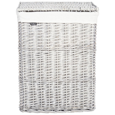 Set of 5 Willow Baskets White ELLA