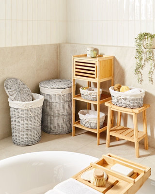 Set of 5 Willow Baskets White VAKARI