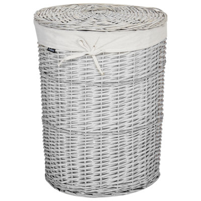 Set of 5 Willow Baskets White VAKARI