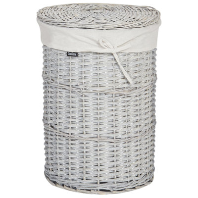 Set of 5 Willow Baskets White VAKARI