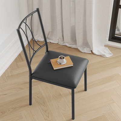 Set of 5 Wooden Dining Table Set with 4 Upholstered Chairs and 1 ...