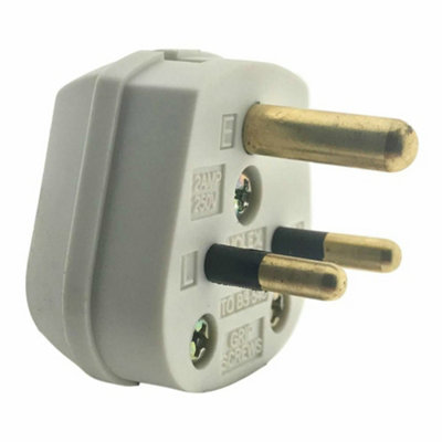 Set of 5 x Volex VX1302/W Round Pin Plug Tops - 2 Amp (White)