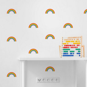 set of 54 bright rainbow wall stickers
