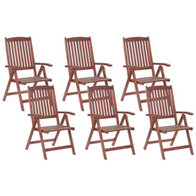 Set of 6 Acacia Wood Garden Chair Folding TOSCANA