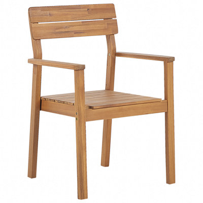 Set of 6 Acacia Wood Garden Chairs FORNELLI
