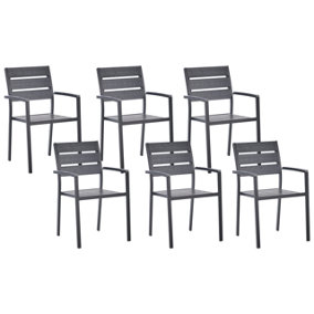 Set of 6 Chairs Engineered Wood Black VERNIO