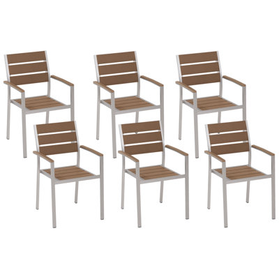 Set of 6 Chairs Engineered Wood Light Wood VERNIO