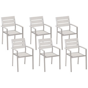 Set of 6 Chairs Engineered Wood White VERNIO