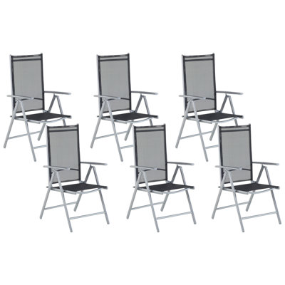 Set of 6 Chairs Metal Black CATANIA