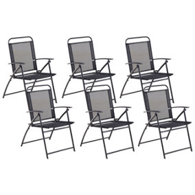 Set of 6 Chairs Metal Black LIVO