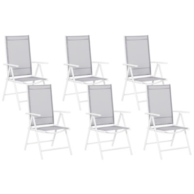 Set of 6 Chairs Metal Grey CATANIA