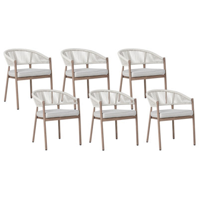 Set of 6 Chairs Metal Light Wood FLAVIA