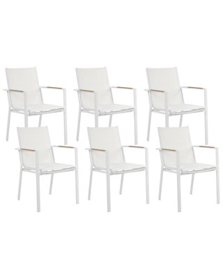 Set of 6 Chairs Metal White BUSSETO