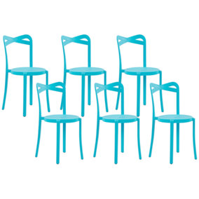 Set of 6 Chairs Synthetic Material Turquoise CAMOGLI