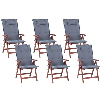 Set of 6 Chairs Wood Blue TOSCANA