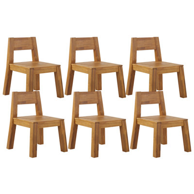 Set of 6 Chairs Wood Light Wood LIVORNO