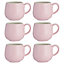 Set of 6 Embossed Honeycomb Pink Mug 350ml