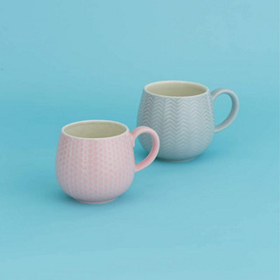 Solid Colored Mug - With Pillow Coaster - Porcelain - Pink - Yellow - 6  Colors from Apollo Box