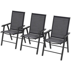 Set of 6 Folding Garden Chairs Metal Frame Garden Chairs Outdoor Patio Park Dining Seat with Breathable Mesh Seat