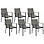 Set of 6 Garden Chairs Black BUSSETO