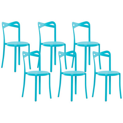 Set of 6 Garden Chairs CAMOGLI Synthetic Material Turquoise