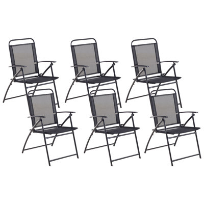 Set of 6 Garden Chairs LIVO Metal Black