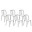 Set of 6 Garden Chairs White and Grey SPEZIA