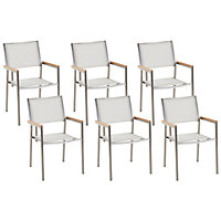 Set of 6 Garden Chairs White GROSSETO