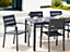Set of 6 Garden Dining Chairs Black VERNIO