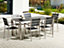 Set of 6 Garden Dining Chairs Black with Silver VERNIO