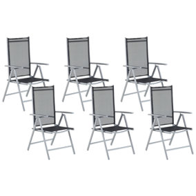 Set of 6 Garden Folding Chairs Black CATANIA