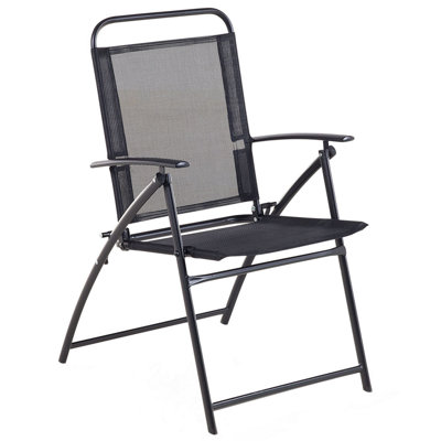 Set of 6 Garden Folding Chairs Black LIVO