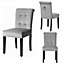 Set of 6 High Back Velvet Upholstered Kitchen Dining Chairs Office Chairs Grey
