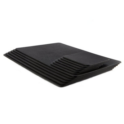 Placemats Set of 6 Recycled Leather Olive Green Place Mat 28cm X 21cm & 6  Leather Coasters. 