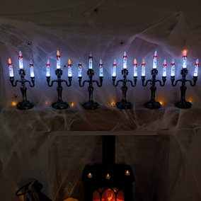Set of  6 LED Light up triple candlestick Scary Halloween Decoration