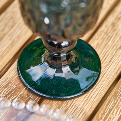 Set of 6 Luxury Embossed Dark Green Drinking Glass Spring Summer Wine ...