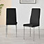 Set of 6 Milan Black High Back Soft Touch Diamond Pattern Faux Leather Chromed Metal Leg Dining Chairs