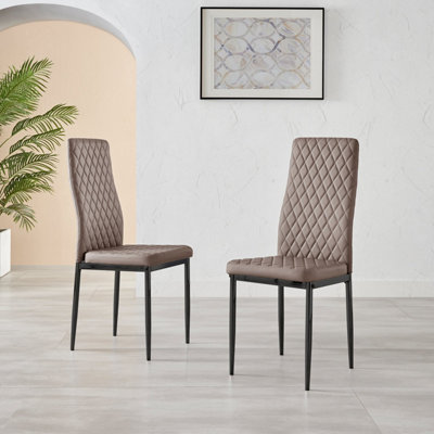 Beige leather best sale dining chairs