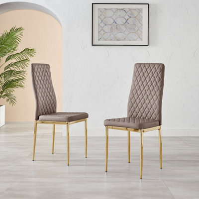 Beige dining chairs with deals chrome legs